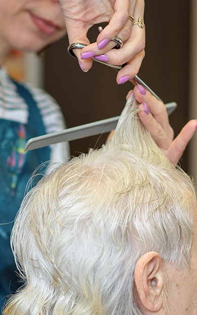 lady at hairdresser
